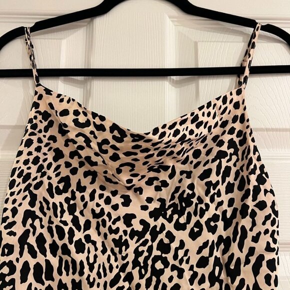 Leopard Print Mini Slip Dress Cowl Neck Size Small - Picture 3 of 5